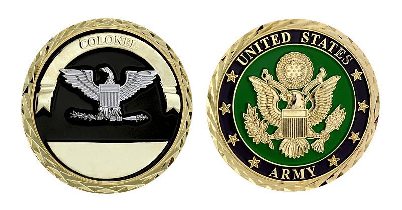 Army Colonel Rank Challenge Coin, US Army Seal | Challenge Army Colonel Rank Challenge Coin, US Army Seal | Challenge