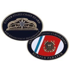 USCG Law Enforcement Oval Challenge Coin